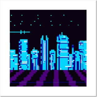 Pixel art cyberpunk cities 3 Posters and Art